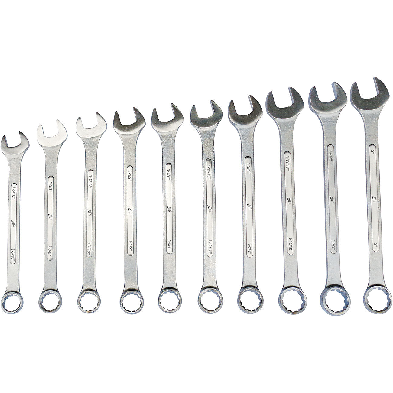 10 Pc. 12-Point SAE Jumbo Raised Panel Combination Wrench Set