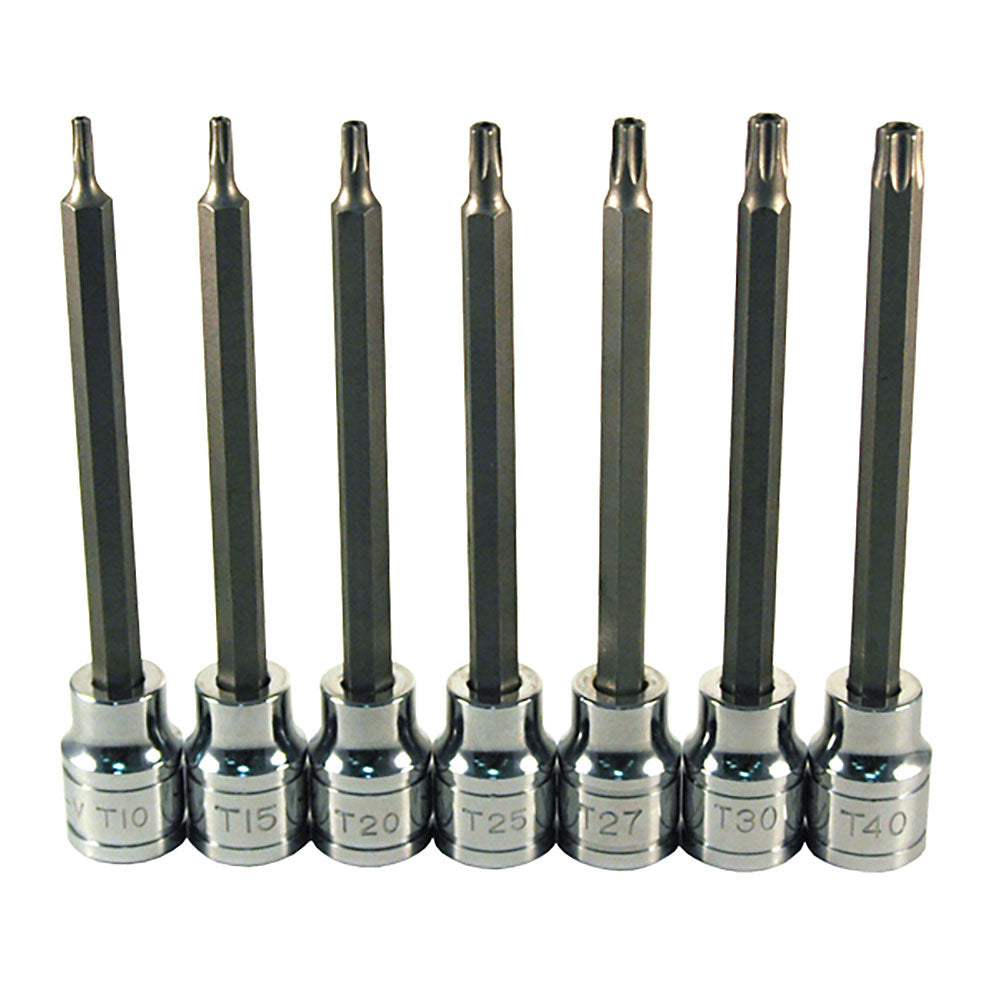 7 Pc. Extra Long Tamper-resistant Star Bit Socket Set