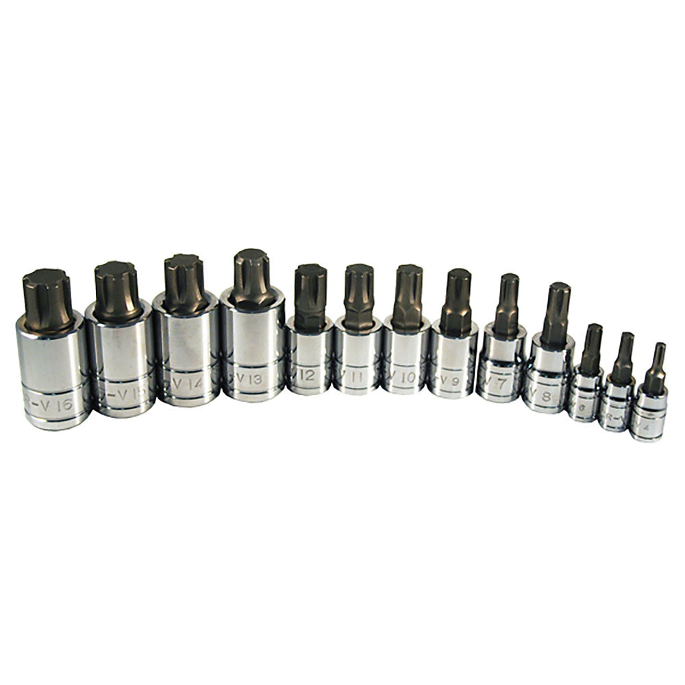 13 Pc. 6 Lobe Polydrive Bit Socket Set