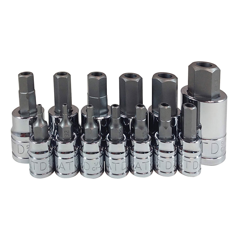 13 Pc. Tamper-Resistant SAE HEX Bit Socket Set