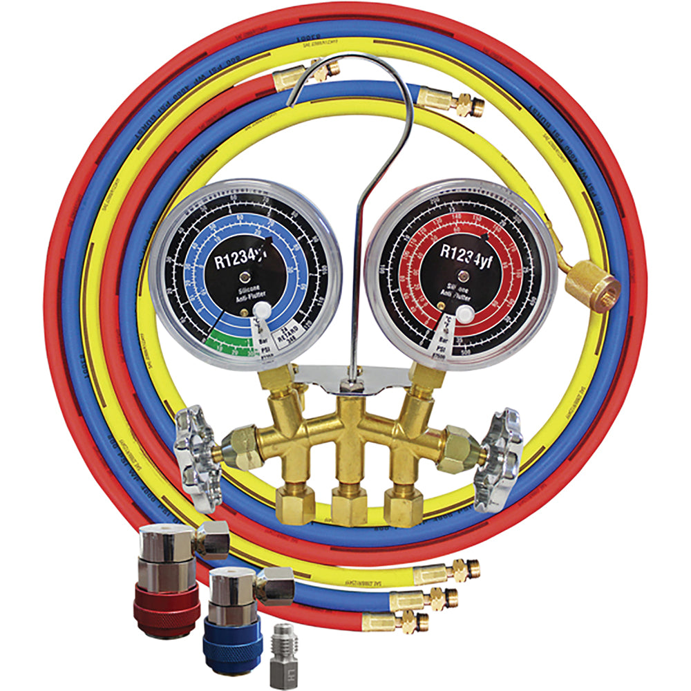 R1234yf 2-Way Brass Manifold Gauge Set