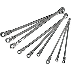 9pc SAE XL Flex Head Spline Ratcheting Box End Wrench Set