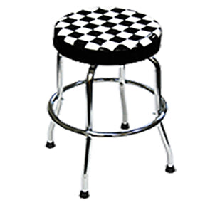 Shop Stool with Checker Design