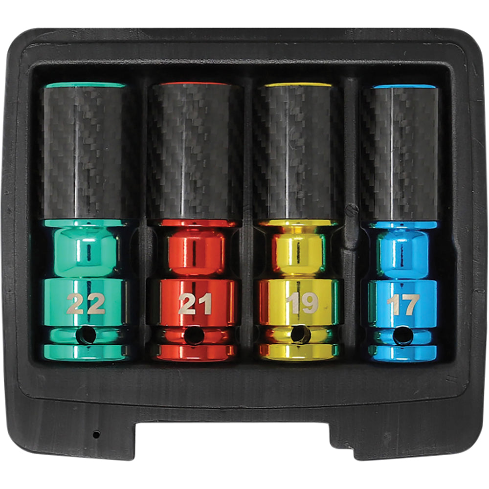 5 Pc. Metric Lug Socket Set with Carbon Fiber Sleeves