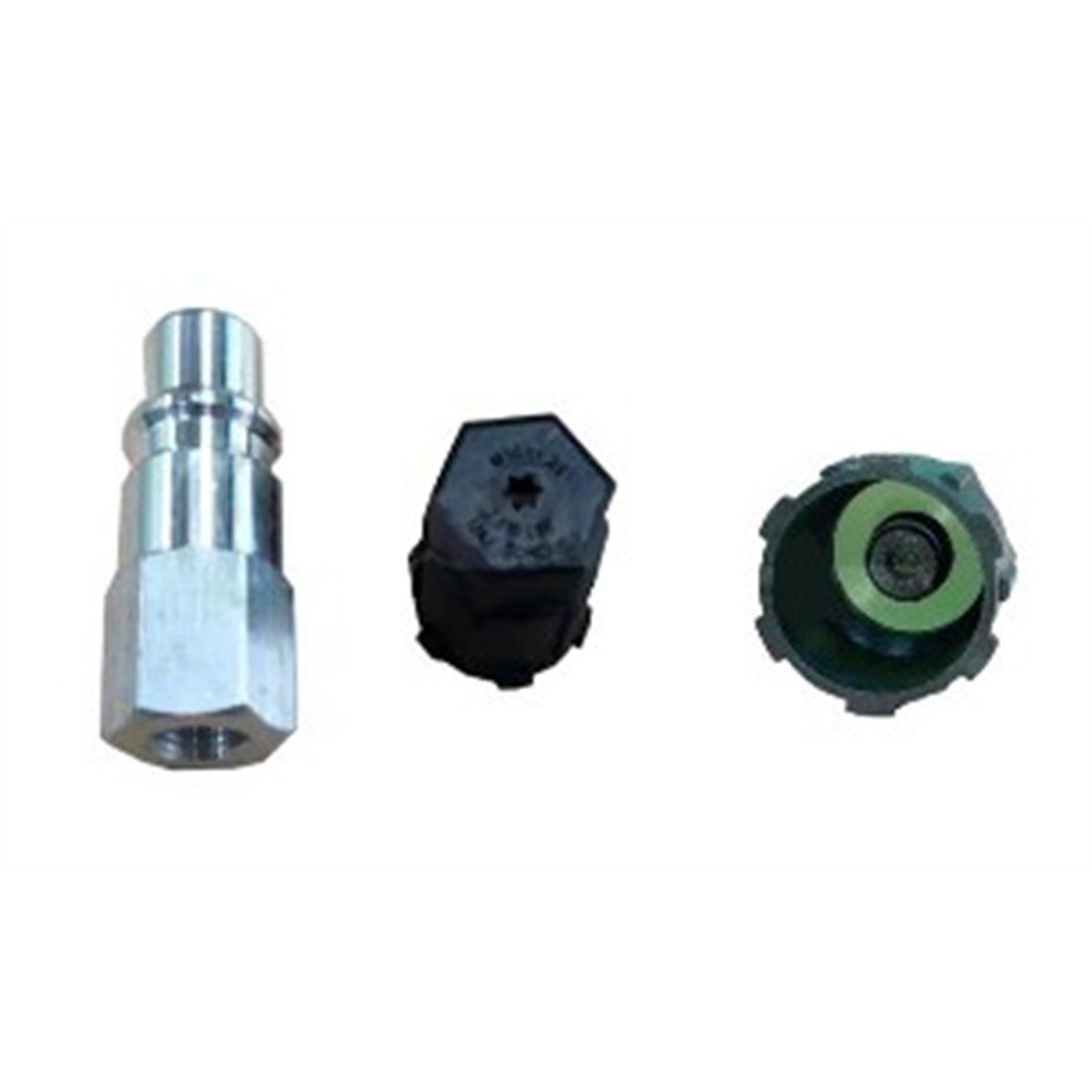 FJC R-1234yf Aluminum straight adapter with JRA Valve core 1/4 SAE F M10 x 1.25