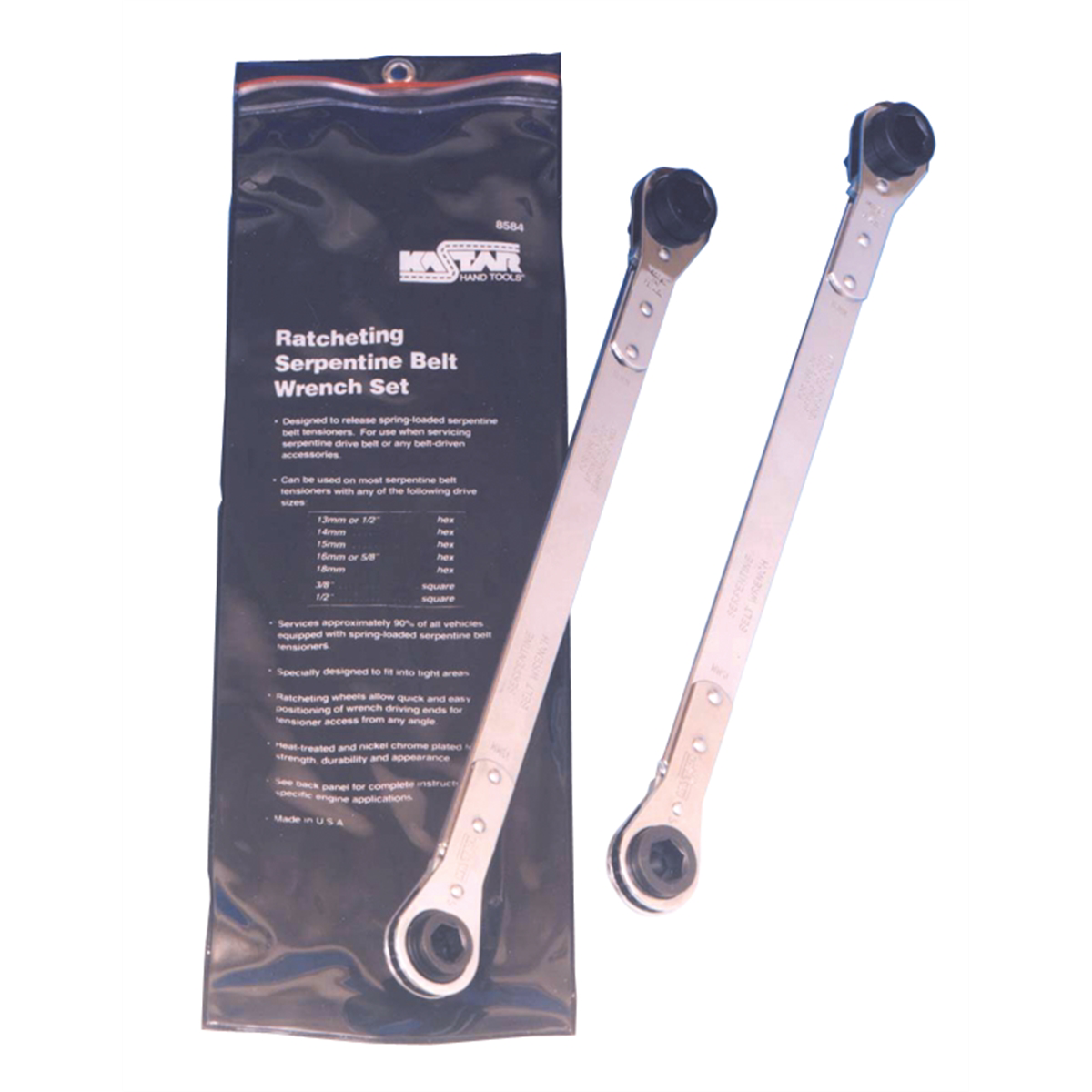 Lang Tools (Kastar) WRE SET RATCHETING SERPENTINE BELT 2PC