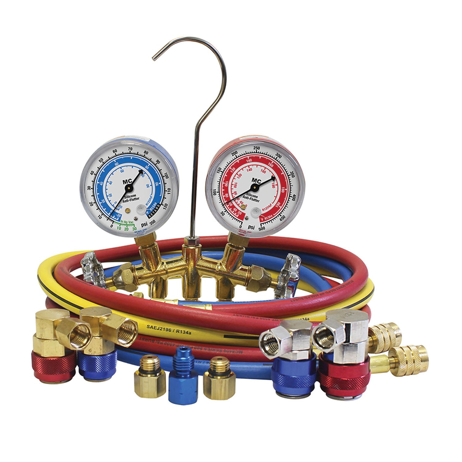 R1234yf/R134a Brass Manifold Gauge Set