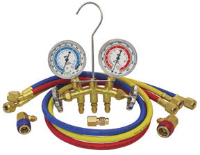 R-12/R-134a Brass Manifold Gauge Set