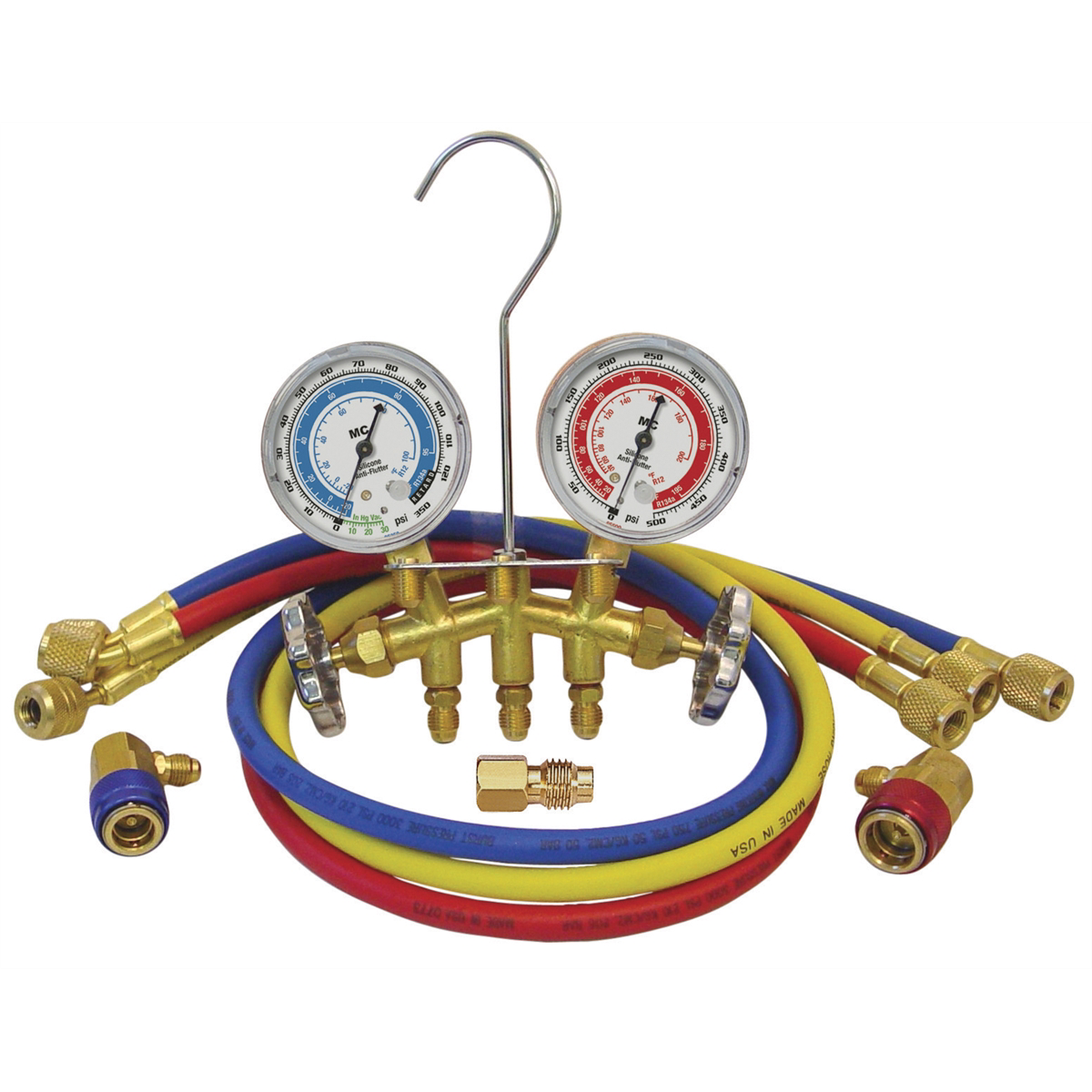 Mastercool GUAGE SET DUAL BRASS 72