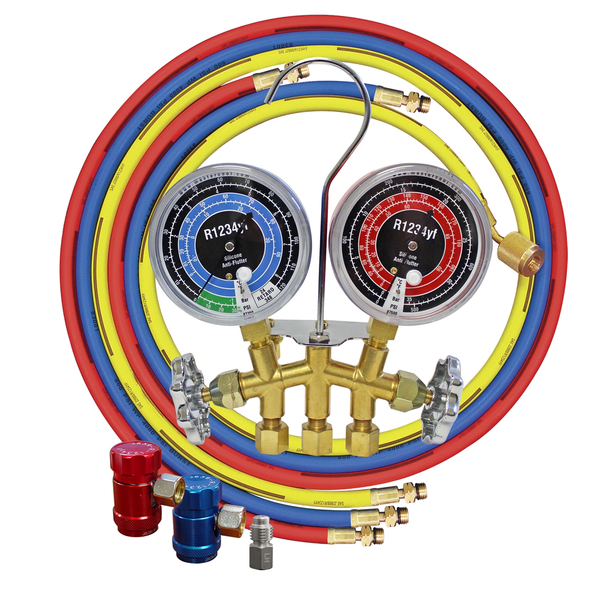 Mastercool R1234YF Brass Gauge set with 60