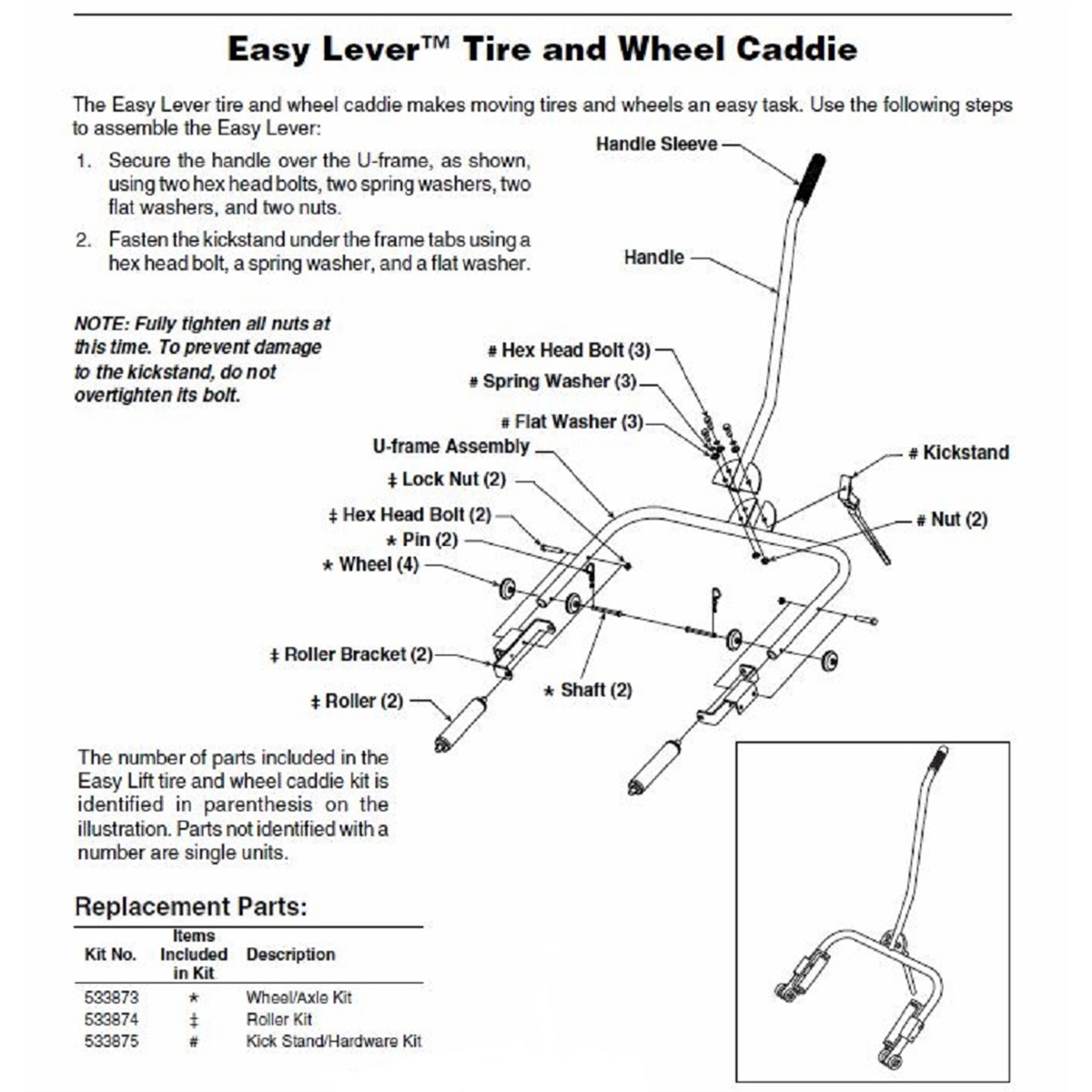 OTC DOLLY WHEEL KITS