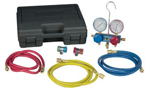 R134 Aluminum Manifold, Hose Set, and Service Couplers