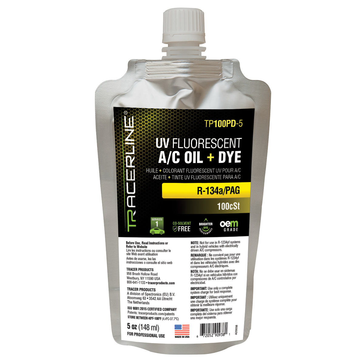 Tracer Products LUBE,DYED,A/C,PAG,100CST,1X5OZ