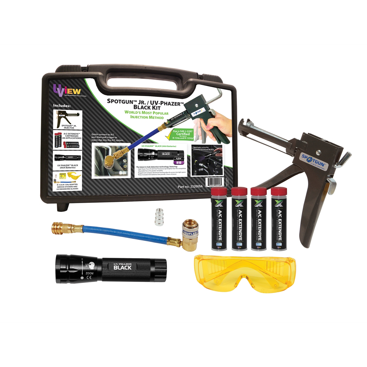 UVIEW Spotgun Jr. UV Phazer Black (AAA) Kit w/ExtenDye