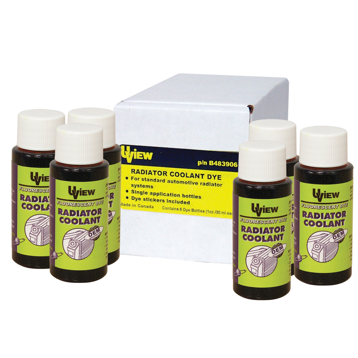 UVIEW RADIATOR COOLANT DYE 6 - 1OZ BOTTLES