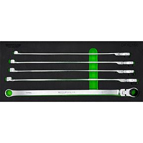 5 PC. DEEP SPLINE RATCHETING FLEX HEAD WRENCH SET (15-19 MM)
