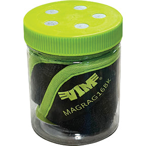 16'' X 16'' MAGNETIC MICROFIBER RAG - BLACK & GREEN