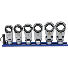 6 PC. 12PT NANO FLEX OFFSET RATCHETING ATTACHMENT SET - 3/8IN DRIVE (14 - 19MM)