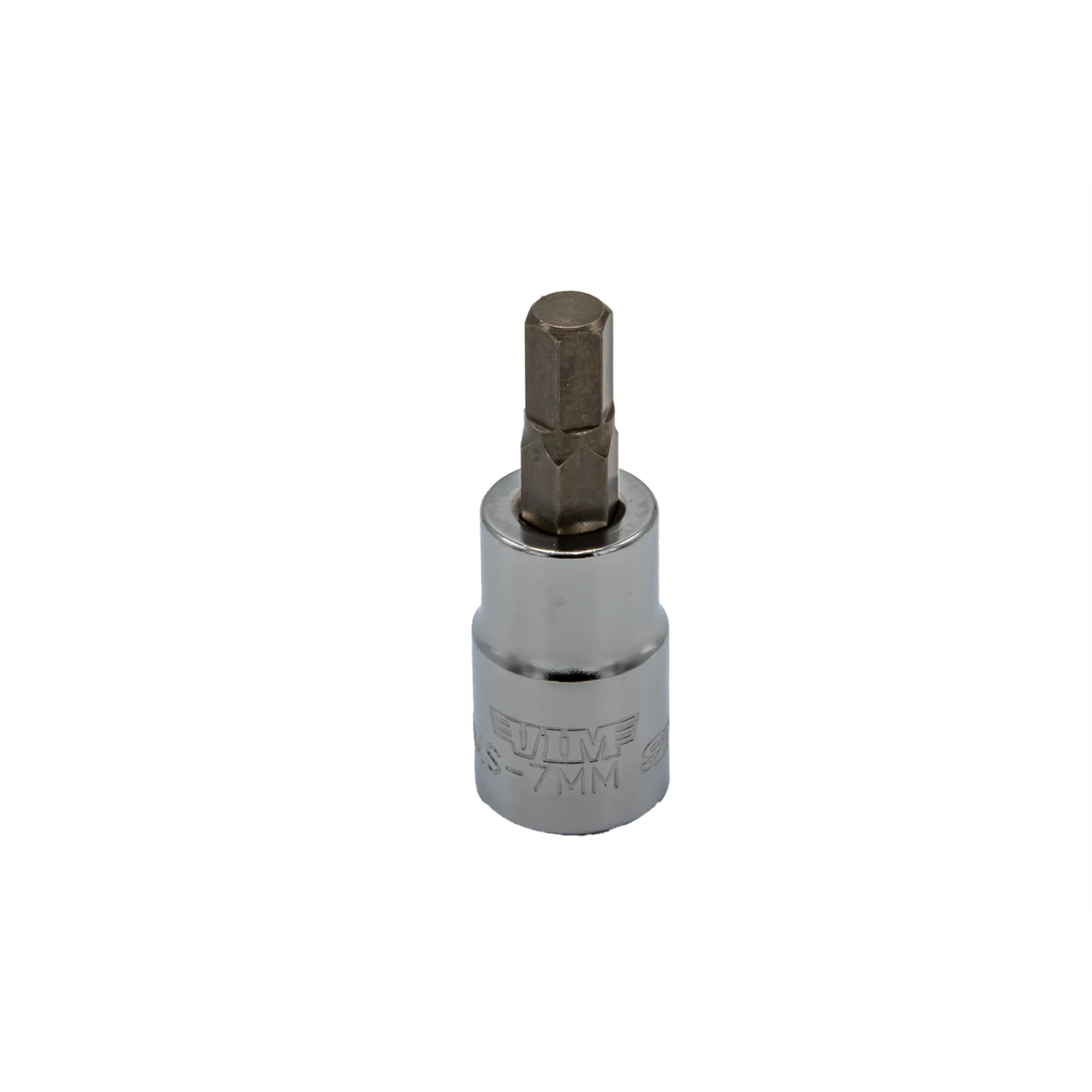 VIM Tools 7 mm Hex Bit, Satin Chrome 3/8 Inch Square Drive Bit Holder