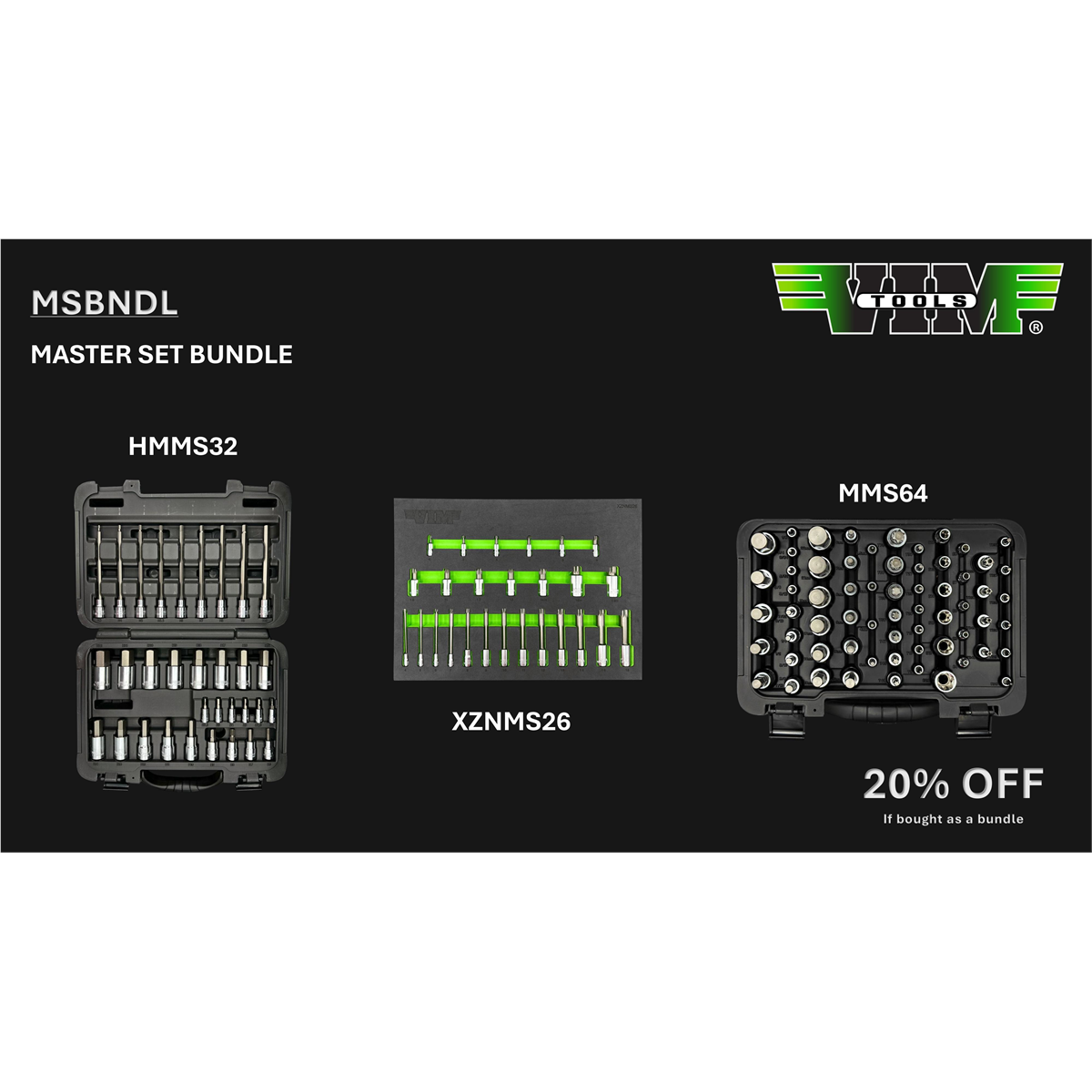 VIM Tools MASTER SET BUNDLE &hyphen; HMMS32, XZNMS26, MMS64 (20% off)