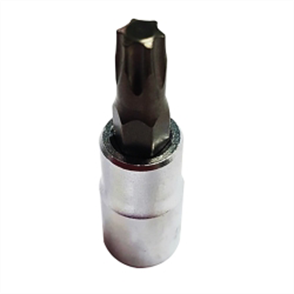 VIM Tools T10 TORX, Gun Metal Gray Bit, Satin Chrome 1/4 Inch Square Drive Bit Holder