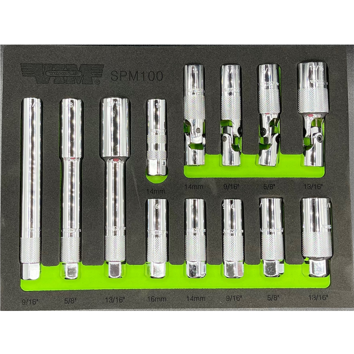 VIM Tools Spark Plug Master Set, 13 Piece Set, Include Xl, Standard And Swivel Spark Plug Tools
