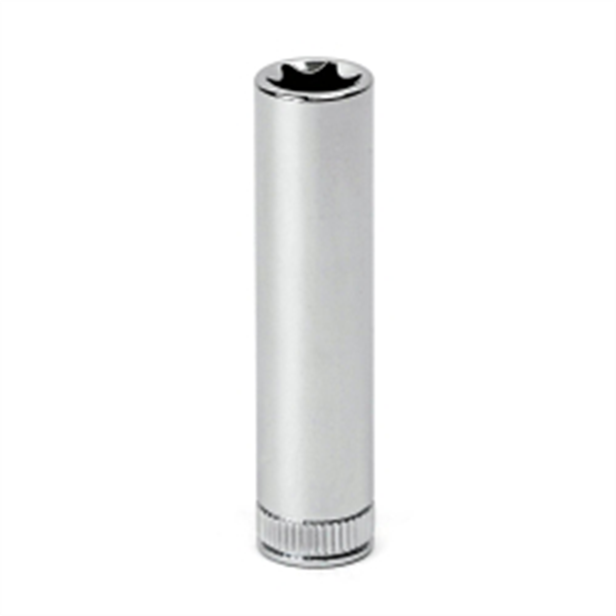 VIM Tools E10 Deep TORX Socket, 1/4 Inch Square Drive, 2 Inch Long with Knurl, Satin Chrome, VIM Brand