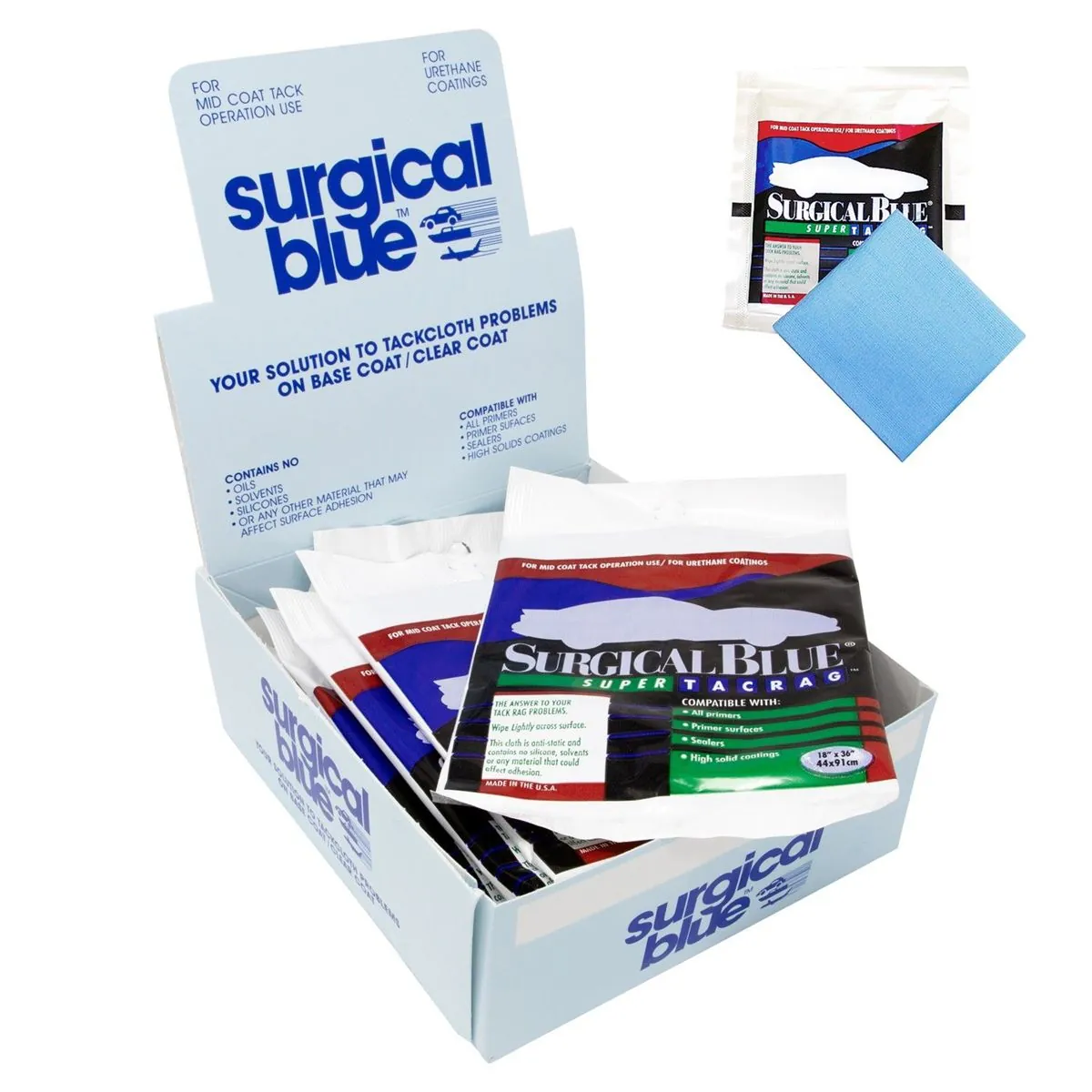AES Industries Surgical Blue Tack Rags - 1box (12pc)