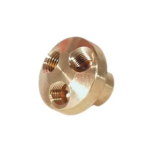 AES Industries 3104 3-in-1 Air Manifold, 1/4 in FNPT, Brass