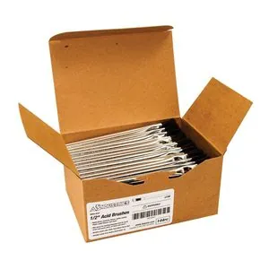 AES Industries 547 Acid Brush, 6 in OAL, 1/2 in Brush, 100% Pure Black Horse Hair, Electrolytic Tin Handle