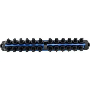3/8" Drive V12 Locking Magnetic Socket Organizer for 24 Sockets + Ratchet - Blue