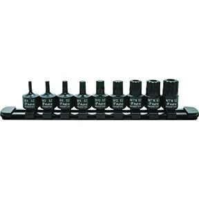 9-Piece 3/8" Drive Nano Impact Triple Square Bit Sockets