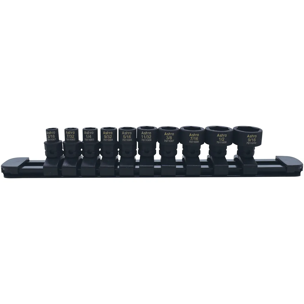 Astro Pneumatic 10-Piece 1/4? Drive Low Profile Nano Impact Sockets ‐ SAE