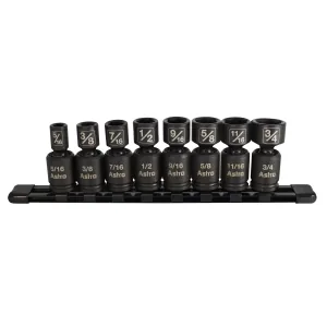 Astro Pneumatic 8PC 3/8IN DR Pinless Universal Impact Socket SAE
