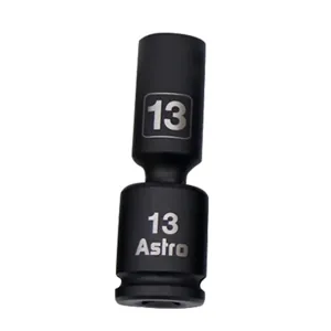 Astro Pneumatic 13mm 3/8 Inch Drive Mid-Length Pinless Universal Impact Socket - Metric