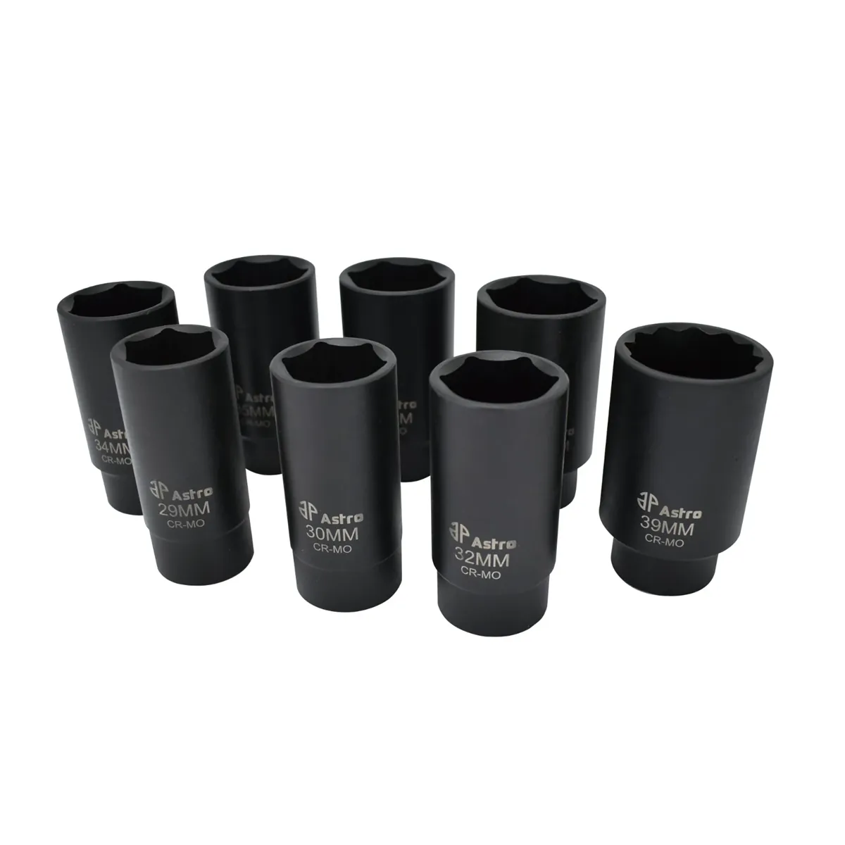 Astro Pneumatic 6 Point Axle Nut Socket Set 8 Pieces