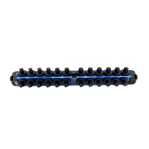 Astro Pneumatic 3/8 Inch Drive V12 Locking Magnetic Socket Organizer for 24 Sockets plus Ratchet - Blue