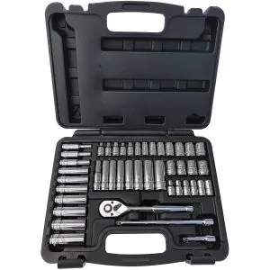 44 Pc. 1/4" Drive 6 Point SAE and Metric Pro Socket Set
