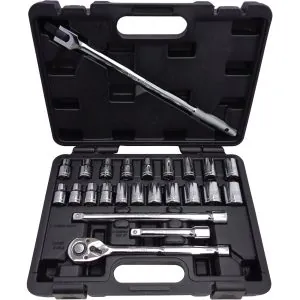 24 Pc. 1/2" Dr. 6-Point SAE/Metric Socket Set