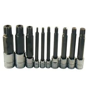10 Pc. 4.5" Long Triple Square XZN Bit Socket Set