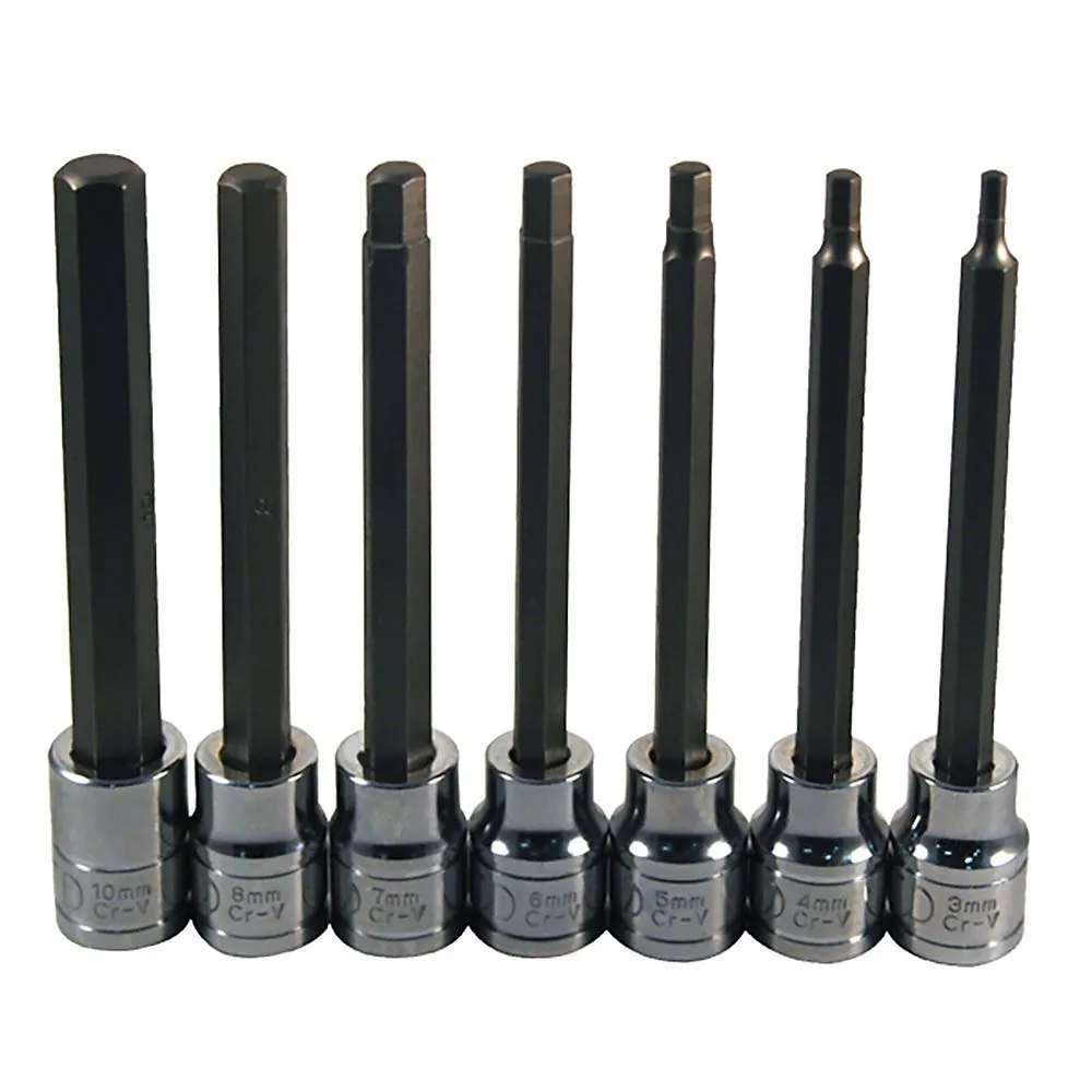 7 Pc. 4.5" Long Metric Hex Bit Socket Set