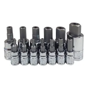 13 Pc. Tamper-Resistant SAE HEX Bit Socket Set