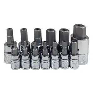 13 Pc. Tamper-Resistant Metric HEX Bit Socket Set