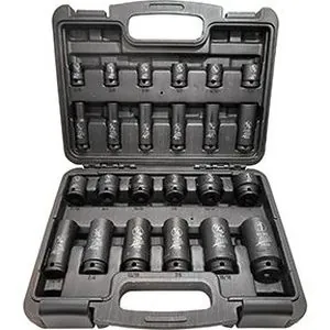 24-Pc. 3/8" Drive 6 Point SAE Standard and Deep Impact Socket Set