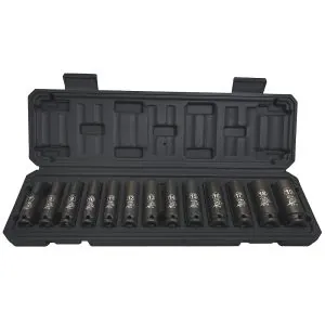 6-Point Metric Deep Impact Socket Set, 13 pc.