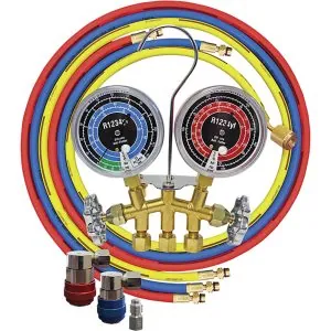 R1234yf 2-Way Brass Manifold Gauge Set