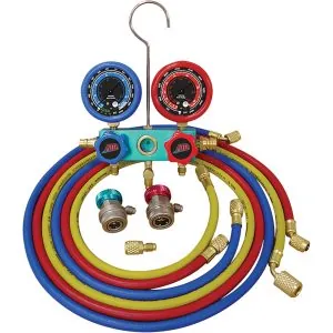 Deluxe Dual R134a/R12 Aluminum A/C Manifold Gauge Set