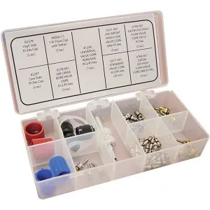 A/C System Valve Core ­ & Cap Assortment for R134a & R12