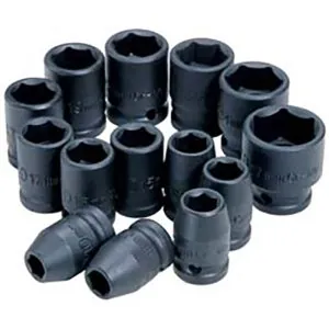14 Pc. 1/2" Drive 6 Point Metric Standard Impact Socket Set