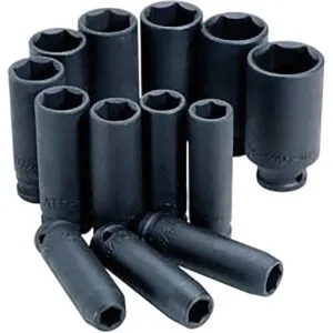 13 Pc. 1/2" Drive 6 Point SAE Deep Impact Socket Set